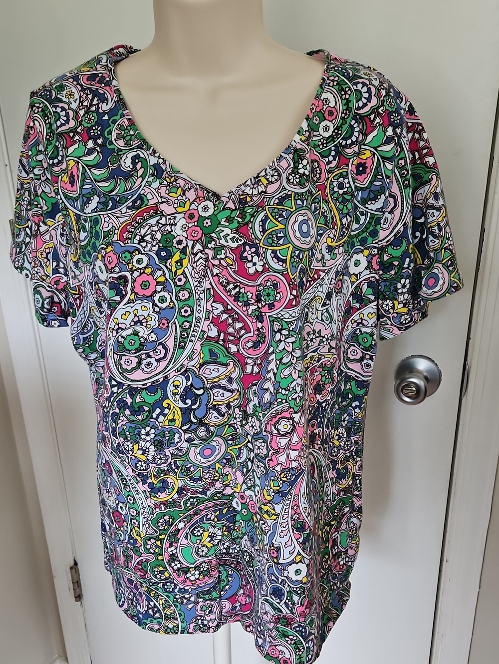 Talbots Multicolored Paisley Top Size XL